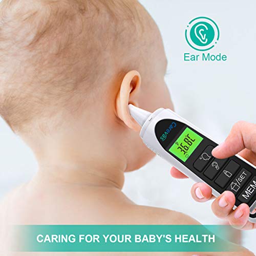 Carevas Medical Digital Ear Thermometer with Temporal Forehead Function - Clinically Approved Upgraded Infrared Lens Technology