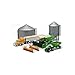 New Ray Country Life Pretend Play Farm Gift Set Kid Friendly Includes 2 Grain Bins, Semi Grain Trailer, Wheat, 2 Farmers and Tractor with Wagon