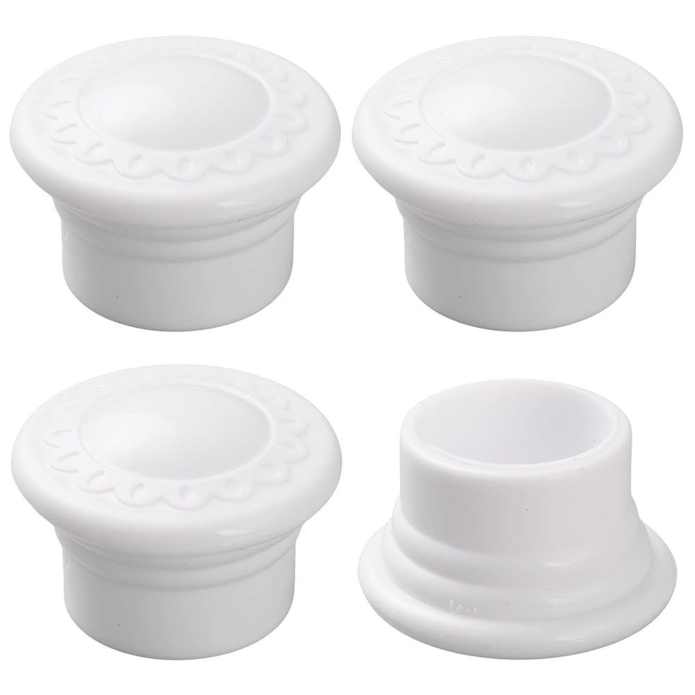 GORGECRAFT 4Pcs Curtain Finials Ends Caps 28mm White Curtain Rod Covers Plastic Column Shaped Curtain Replacement Decorative Pole Finials Heads for Home Office Curtain Roman Rod Decor Accessories