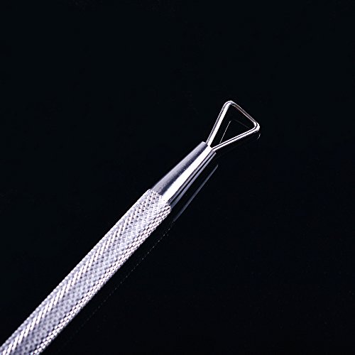 Adecco LLC Cuticle Pusher Stainless Steel Triangle Cuticle Peeler Scraper Remove Gel Nail Polish Nail Art Remover Tool Rose Gold And Silver(2 Pack) - Thumbnail 4