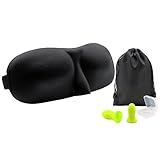 XYUN 3D Sleep Mask Lightweight & Comfortable Sleeping Mask with Ergonomic Earplugs and Carry Pouch 100% Light Blocking Adjustable Eye Mask for Insomnia,Migraine, Travel Naps,Shift Work