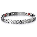 Steel Ladies Magnetic Bracelet with Magnets Germanium, Negative Ion, Far Infrared, Free Link Removal Kit