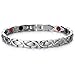 COOLSTEELANDBEYOND Steel Ladies Magnetic Bracelet with Magnets Germanium, Negative Ion, Far Infrared, Free Link Removal Kit