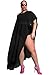 Prime Leader Black Draped Plus Size Cover-up(Black,one size)