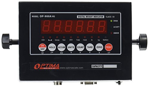 Optima Scales OP-900A-01 NTEP (CC # 09-070A1) Digital Weighing Indicator, IP65, LED, Mild Steel