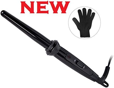 [NEW] Mini Curling Iron Ceramic Tourmaline 1/2 - 3/4 Inch Hair Curling Wand with Heat Resistant Glove - by FREEGIM