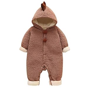 NCONCO Schattige Pasgeboren Baby Dinosaurus Bodysuit Winter Warm Hooded Jumpsuit Romper Outwear Kleding Outfit voor 3…