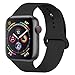 YC YANCH Compatible with for Apple Watch Band 38mm 40mm, Soft Silicone Sport Band Replacement Wrist Strap Compatible with for iWatch Series 5/4/3/2/1, Nike+, Sport, Edition, S/M, Black