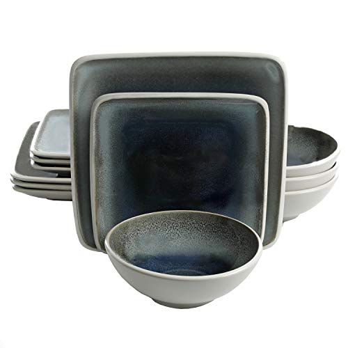 Gibson Elite Namastay 12 Piece Dinnerware Set, Blue
