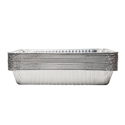 XIAFEI Disposable Aluminum Oblong Foil Steam Table Pans, Full Size Deep, Heavy Duty Roaster Pans (15 Pack) - Thumbnail 2