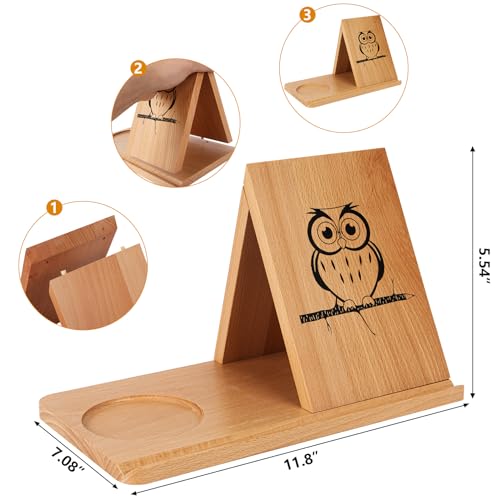 Sloworld Small Bookshelf, Triangle Book Holder, Wood Short Mini Book Rest, Simple Bookcase for Bedroom Nightstand Office Table Centerpiece Decor for Coffee and Book Lover Gift (Coffee)