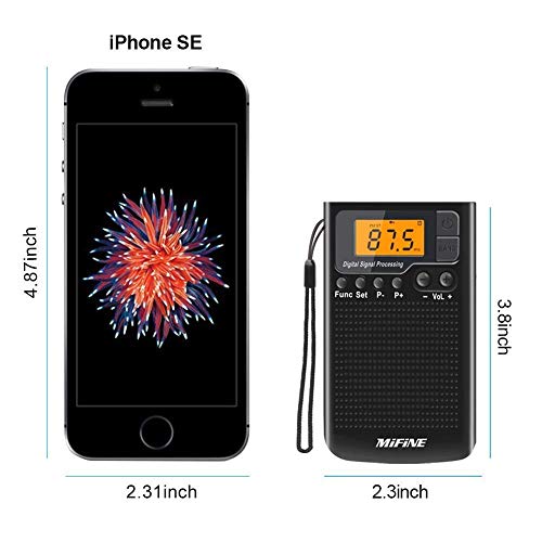 AM FM Radio - Portable Radio with Alarm Clock and Sleep Timer, Digital Tuning Stereo Radio with 3.5mm Headphone Jack for Walking Jogging Gym Camping (Black) - Thumbnail 4