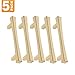 Southern Hills Brushed Brass Cabinet Handles- 5 Pack – 3.75 Inch Screw Spacing – 5.75 Inches Total Length - Satin Brass Drawer Pulls, Modern Cabinet Hardware SHKM027-BRS-5