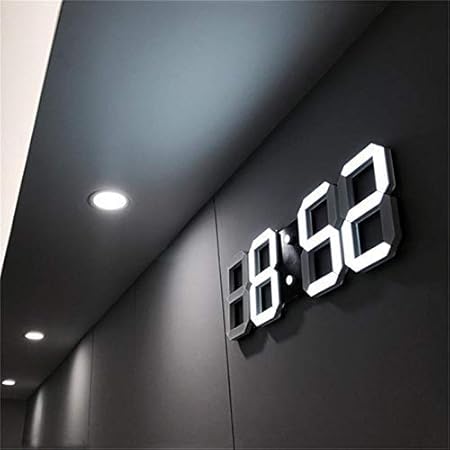 thumbgeek 3D LED Wanduhr Moderne Digitale Wecker Display Home Küche Bürotisch Schreibtisch Nacht Wanduhr 24 oder 12 Stunden A