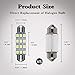 578 LED Bulbs, LEDKINGDOMUS 4Pcs Festoon Led Bulb 41mm 42mm 12SMD 560 211 212-2 Car Map Door Dome Interior Light (White)
