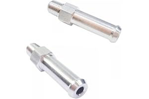 Oispyer 2PCS 1/16" NPT Radiator Aluminum Overflow Nipple Barb Hose Fitting for Universal Radiators Tank