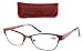 Eyecedar Metal Reading Glasses Women 5-Pack Full Rim Frame Stainless Steel Material Spring Hinges Includes 5-Cloth Pouch Readers 1.50