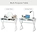 Tangkula White Desk with Storage, Makeup Vanity Table for Bedroom, Multifunctional Study Table with 2 Storage Compartments, Writing Desk for Home Office