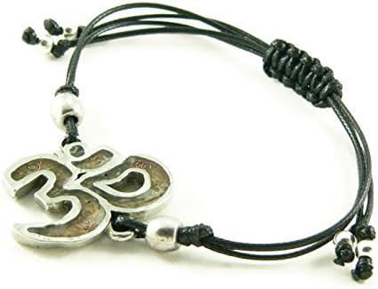 Orgone Energy Om Symbol Shamballa Style Friendship Bracelet in Carnelian