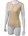 Doublju Womens Henley Button Sleeveless T-shirt