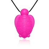 Siliconies Turtle Pendant - Silicone Necklace (Teething/Nursing/Sensory) (Pink)