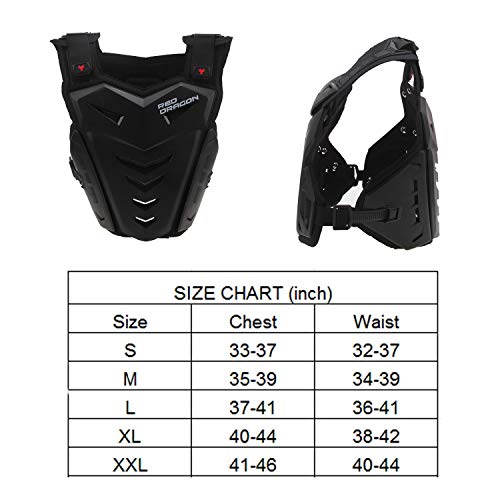 Possbay Motorcycle Armor, Motocross Racing Protective Gear Protection Chest and Back Protector Motocross Off-Road Racing Vest (XXL)