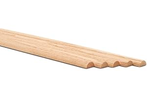 Split Oak Dowel Rods 3/4-inch x 36-inch, Pack of 25 Unfinished Fluted Molding Trim for DIY & Dowel Feature Wall, by Woodpeckers