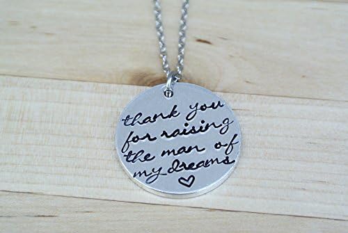 Thank You For Raising The Man Of My Dreams Necklace, Mother Of The Groom Gift, Mother In Law Gift