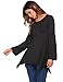 Zeagoo Womens Plus Size Long Flare Sleeve Tunic Casual Irregular Hem Top Shirt