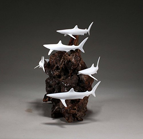 SHARK SCHOOL Sculpture by JOHN PERRY 11 in high Pellucida Statue Figurine