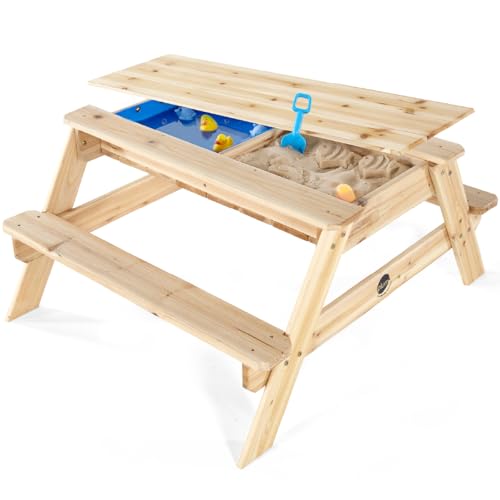 Plum® Surfside Wooden Sand and Water Picnic Table - Sensory Table Activity for…