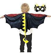 Dragon-Wings Costume for Kids Mask Dinosaur Dress Up Cape as Boys Girls Child Dino Birthday Party...