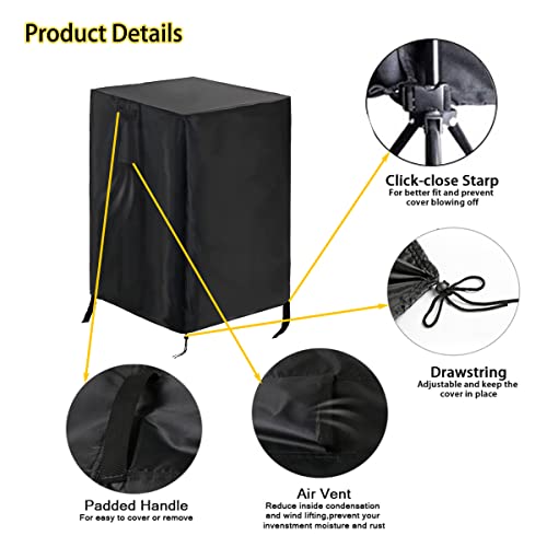 POMER Fire Column Cover, 21inch Square Firepit Cover for Patio Fire