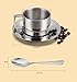 Coffee Cup Set - Bluelasers Double Wall Stainless Steel Coffee Cup Mug Espresso Cup Cappuccino Cups with Saucer and Spoon,200ML