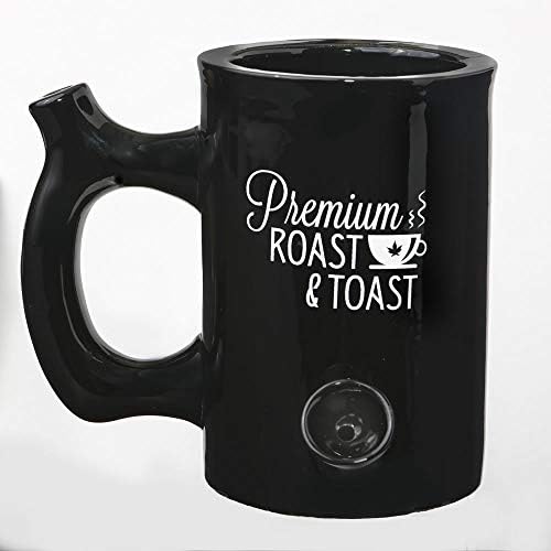 Premium Roast And Toast Ceramic Black Mug