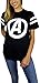 Disney Marvel Womens Avengers Logo Varsity Football Tee Black Small