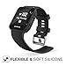 MoKo Watch Band Compatible with Garmin Forerunner 35,Soft Silicone Replacement Watch Strap fit Forerunner 35 Smartwatch, Black