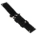 Black 24mm Width Genuine Leather Wristwatch Band Men Watch Strap Watchband