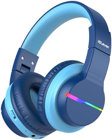 iClever Bluetooth Kids Headphones, BTH12 Colorful LED Lights Kids