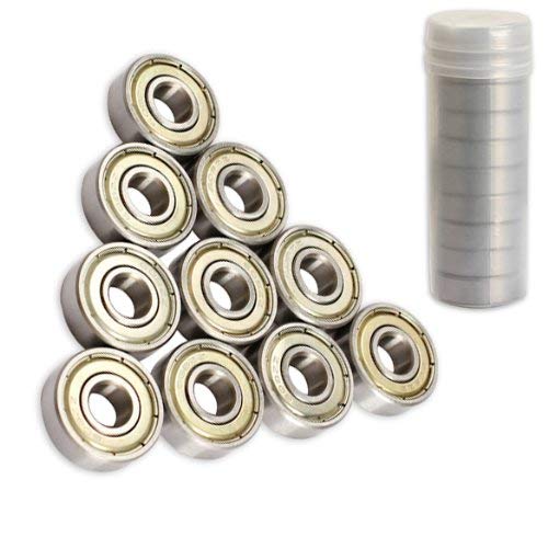 Bearing 10Pcs 608 ZZ Ball Bearings Metal Double Shielded Skateboard Bearings for Scooters Skateboard Longboard Roller Skate Etc