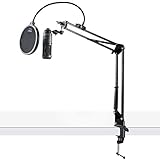 Audio-Technica AT2020USB+ Condenser USB Microphone w/Knox Pop Filter &amp; Boom Arm