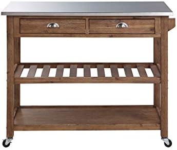 Boraam Sonoma Kitchen Cart, Barnwood Wire-Brush