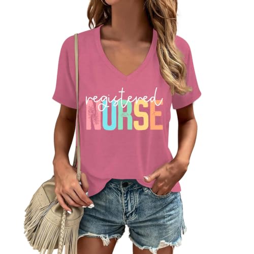 Cutesong Womens Nurse Shirt Registered Nurse Shirts RN Nursing Life Tee at Amazon