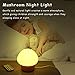 Night Lights for Kids, ANGTUO LED Mushroom Night Light for Kid Baby, Soft Silicone Lampshape,100% Rubber Wood, 4 Light Brightness and 16 Color by Wireless Remote - US Plug