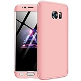 Samsung Galaxy S7 Edge Case,GKK Double Dip Ultra Slim Knight Series Case For Samsung S7 Edge Cover Hybrid PC [HARD] Full Protection Matte Phone Case (Rose Gold)