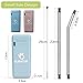 Collapsible Straws, CLEYCYE Folding Drinking Straws Stainless Steel 2pack - Reusable Straws with Case and Fits Key-ring – with BPA Free Silicone Straw Lining Best Gift Home Office Travel Final Straws