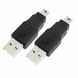 USB 2.0 Type A to Mini USB 5-Pin Type B Female / Male Adapter - 2 Pack