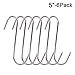RJWKAZ Meat Hooks S Hooks Stainless Steel Poultry Hook BBQ Grill Cooking Smoker Hook Tool (5 Inch-6 Pack)