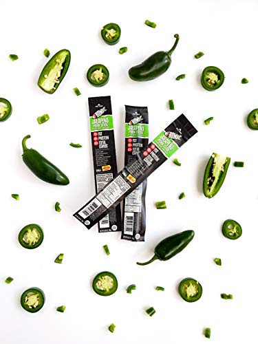 FBOMB Keto Meat Sticks - Sugar Free, Healthy Jerky Sticks | 100% Natural, Non-GMO Nitrite Nitrate Free Pork | High Protein, Low Carb, Gluten Free, Paleo, Whole 30, Keto Snack Sticks | Jalapeno 12 Pack