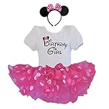 Birthday Girl T-Shirt with Polka Dot Tutu and Headband 3 PCs Set